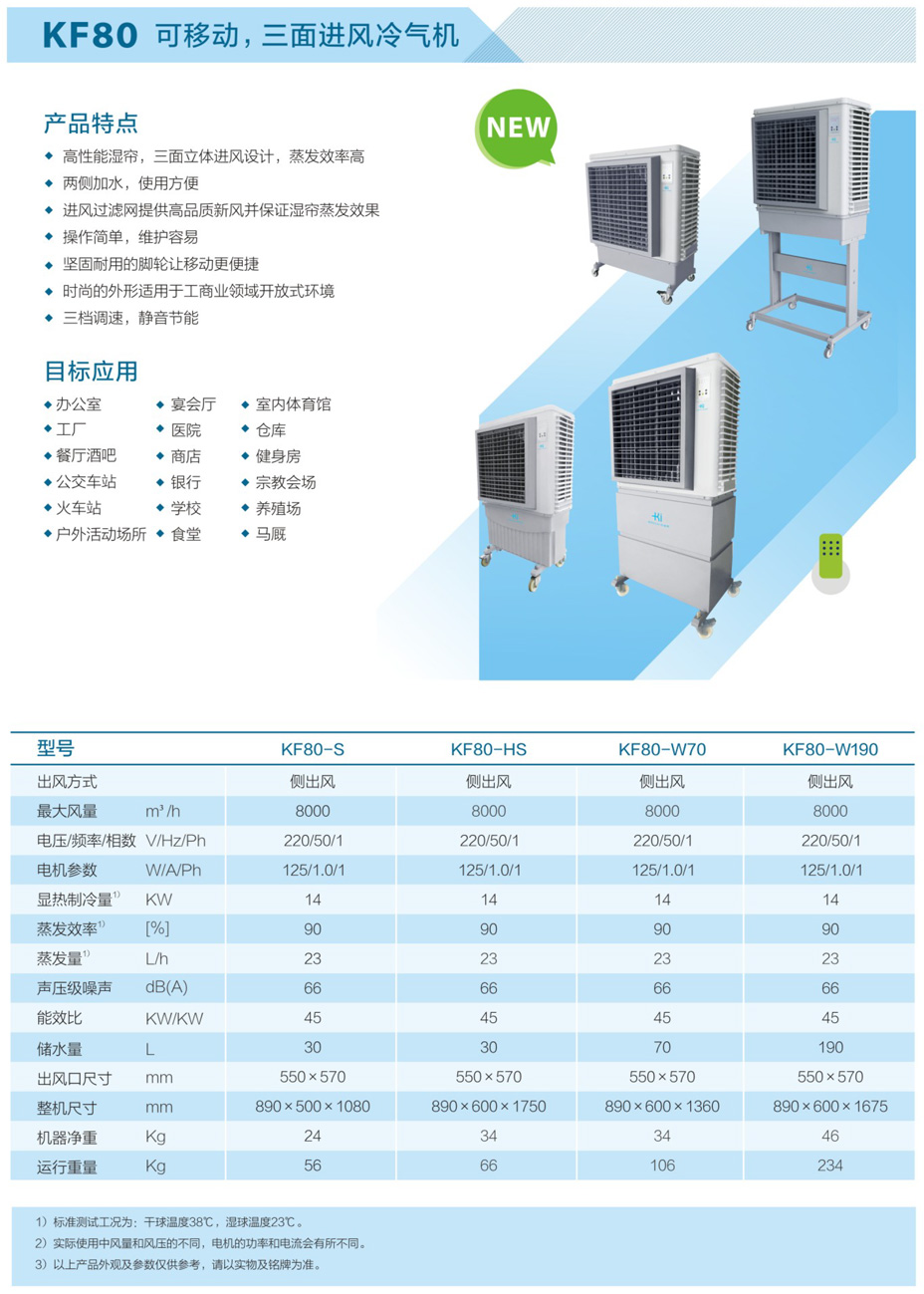 KF80可移動(dòng),三面進(jìn)風(fēng)冷氣機(jī)